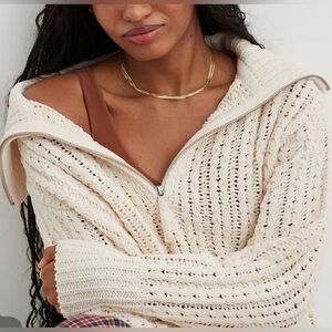 Aerie Cable Car Quarter Zip Sweater